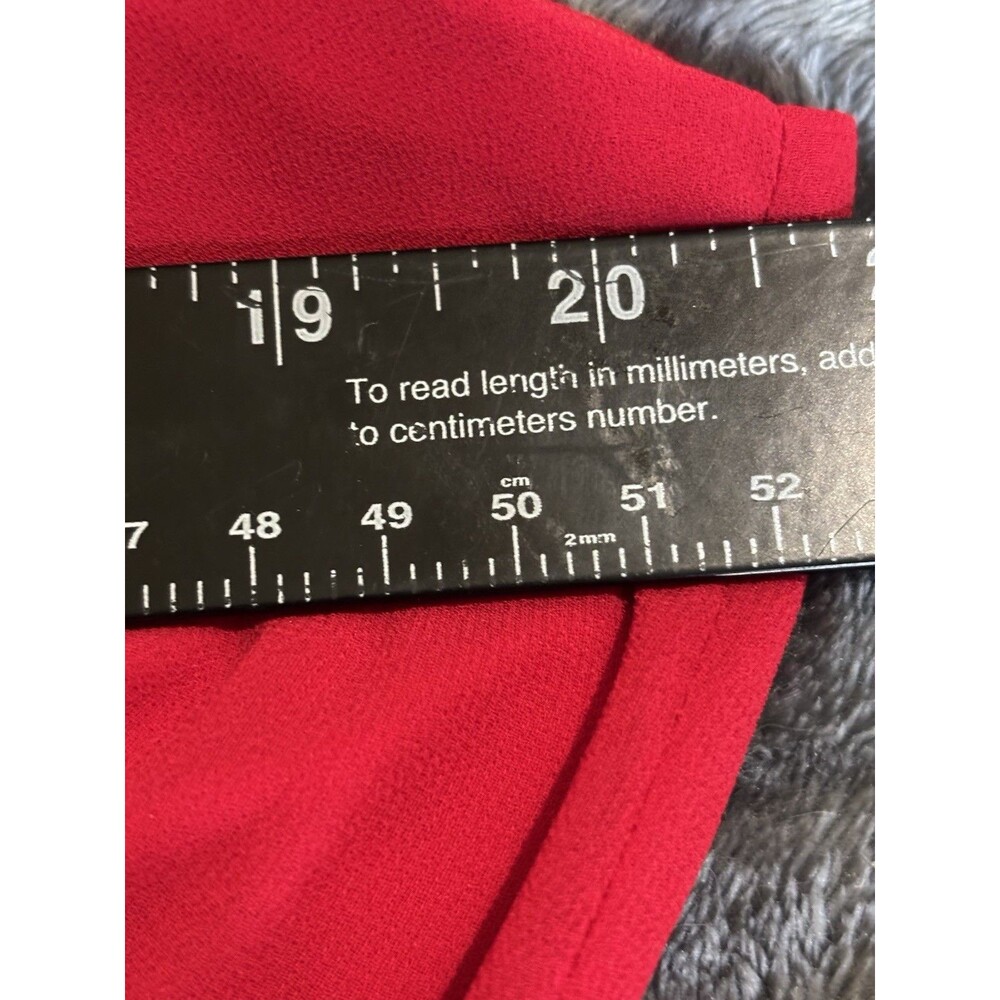 Red Chiffon Cold Shoulder Ruffle Flutter Sleeve Cocktail Dress Knee Length - Picture 5 of 7